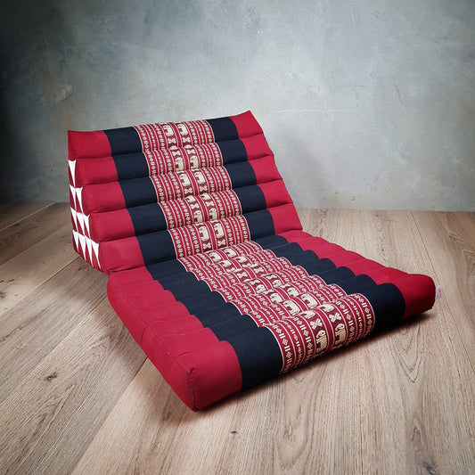 Jumbo Thai Triangle Pillow Mat - Handmade Cotton, 45x55x42cm, Organic Kapok