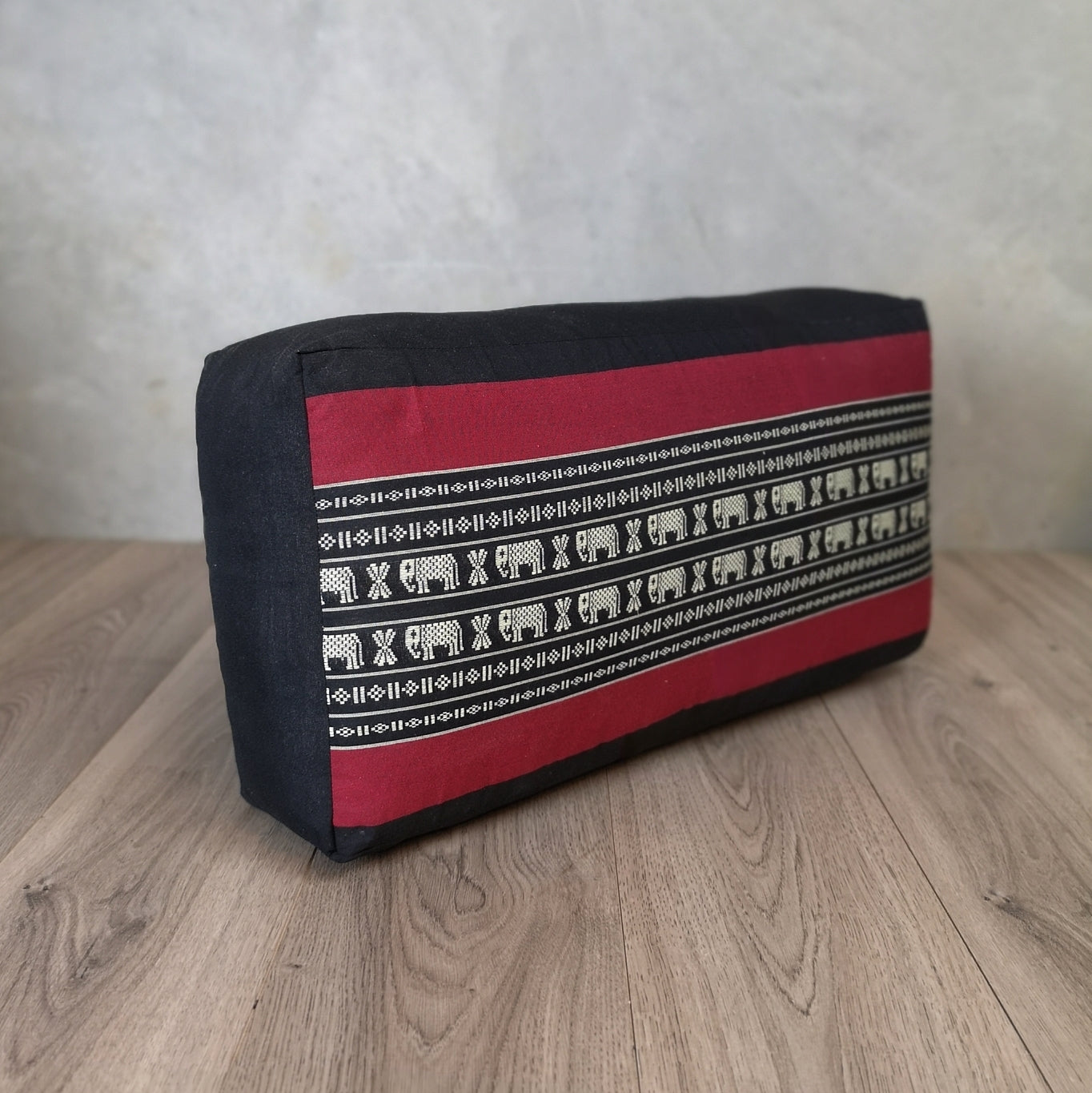 Thai Oblong Meditation Cushion Yoga Bolster Prop Kapok Filled 60x30x15cm Red - SuperSaverAU - view 1