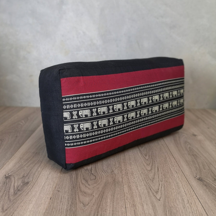 Thai Oblong Meditation Cushion Yoga Bolster Prop Kapok Filled 60x30x15cm Red - SuperSaverAU - view 1