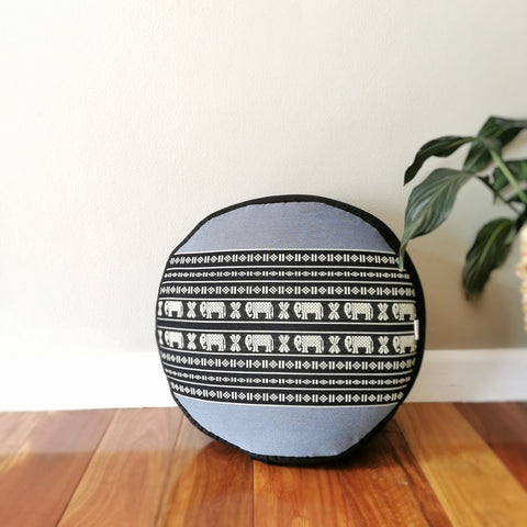 Thai Round Zafu Meditation Cushion Kapok Filled 40cm Diameter Blue - SuperSaverAU - view 1