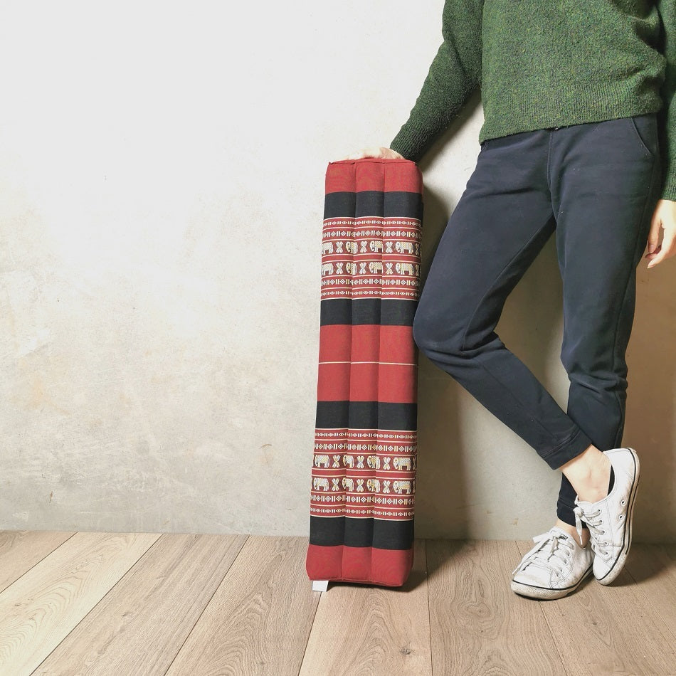 80cm Long Bolster Yoga Block/Prop Natural Kapok FilledRedEle - SuperSaverAU - view 1