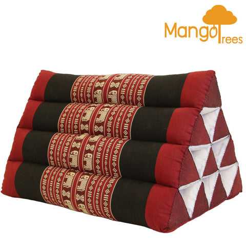 Mango Trees Thai Triangle Kapok Backrest Pillow - Red Elephant