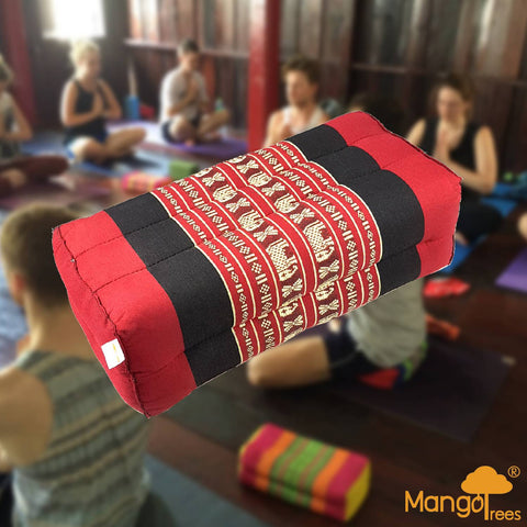 Thai Handmade Yoga Block Meditation Cushion Red Elephant with 100% Organic Kapok - SuperSaverAU - view 1