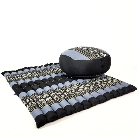 Thai Zafu & Zabuton Meditation Cushion Set Blue Elephant with 100% Organic Kapok - SuperSaverAU - view 1