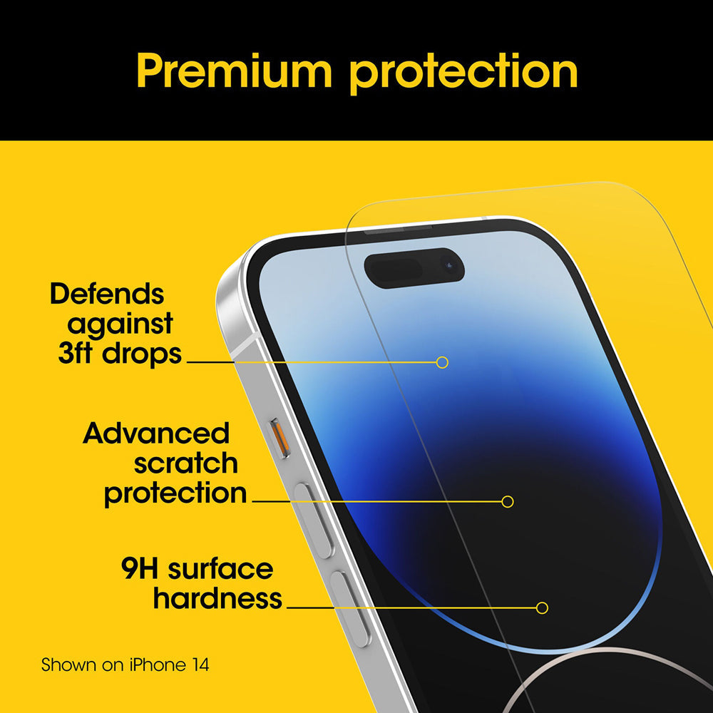 OtterBox Screen Protector Premium Antimicrobial Glass for Apple iPhone 15 Pro Max - 6.7" - Clear - SuperSaverAU - view 4