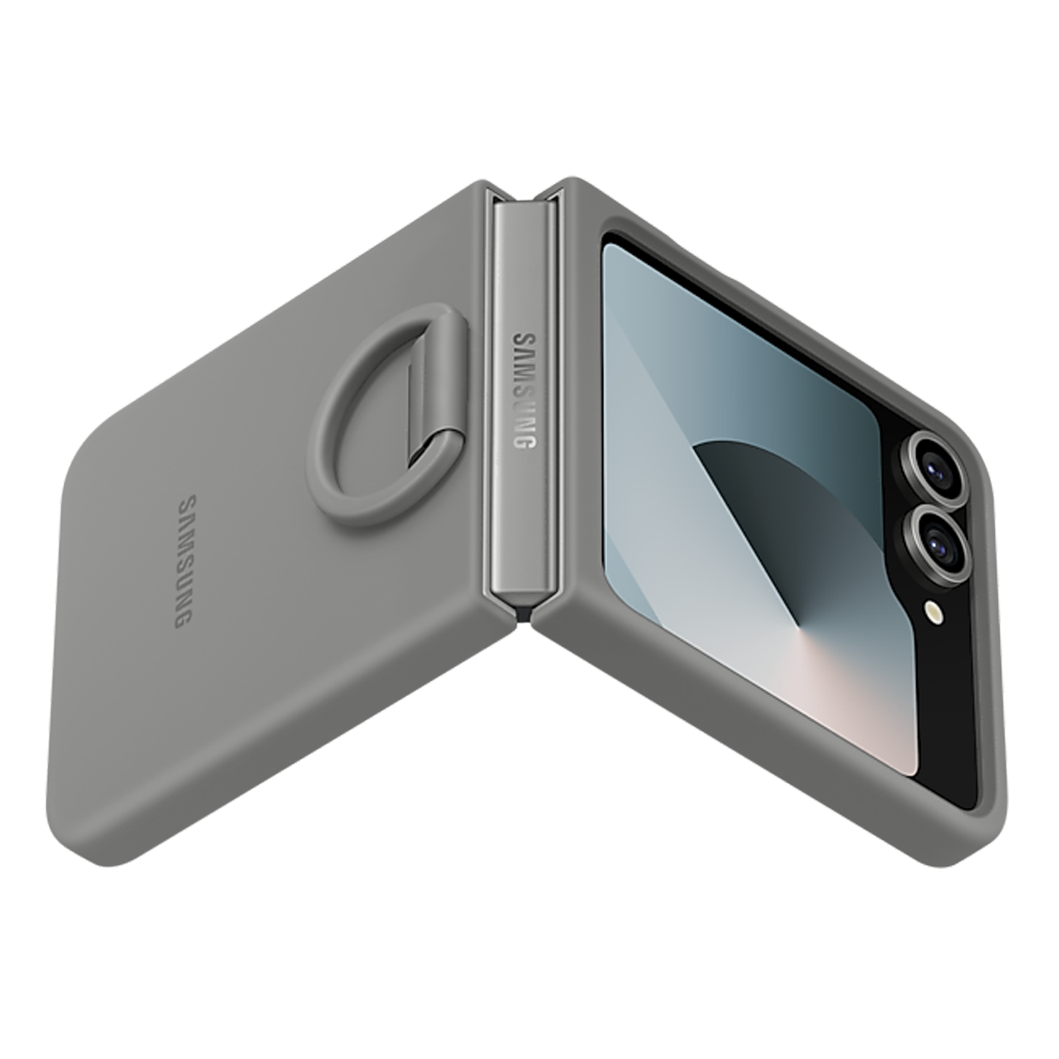 Samsung Silicone Case with Ring for Galaxy Z Flip6 - Grey - SuperSaverAU - view 5