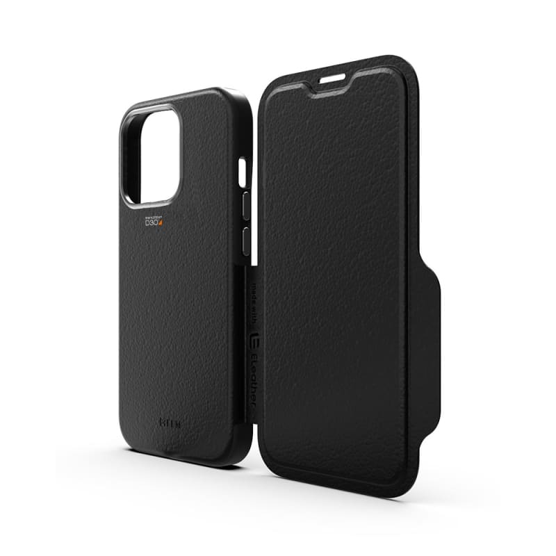 EFM Monaco Leather Wallet Case Armour with D3O 5G Signal Plus for iPhone 13 Pro (6.1" Pro) - Black - SuperSaverAU - view 2