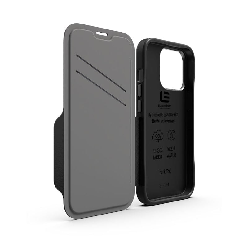 EFM Monaco Leather Wallet Case Armour with D3O 5G Signal Plus for iPhone 13 Pro (6.1" Pro) - Black - SuperSaverAU - view 4