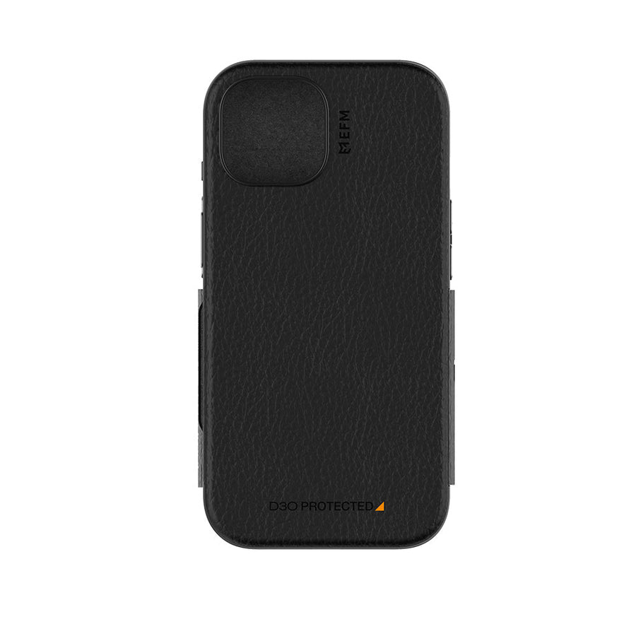 EFM Monaco E-leather Wallet Case Armour With D3O Plus Suits Iphone 15 (6.1") - Black/Space Grey - SuperSaverAU - view 1