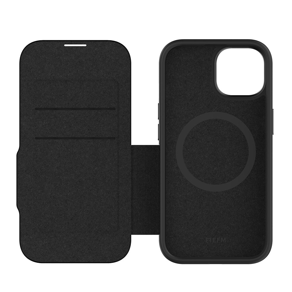 EFM Monaco E-leather Wallet Case Armour With D3O Plus Suits Iphone 15 (6.1") - Black/Space Grey - SuperSaverAU - view 5