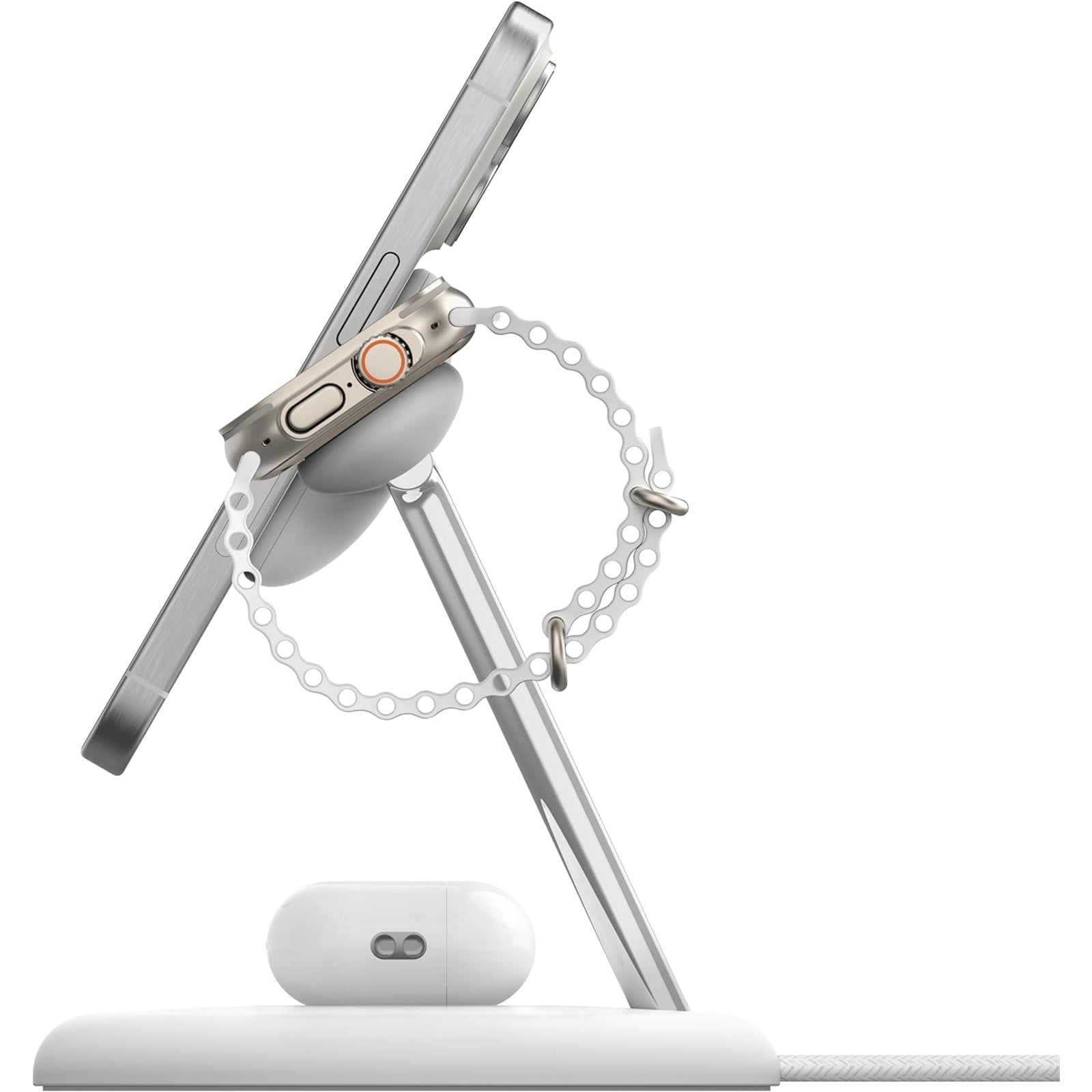 Belkin BoostCharge PRO 3-in-1 Qi2 15W Wireless Charger Stand MagSafe 2024 Model - White - SuperSaverAU - view 4