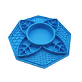 Mandala Flower Slow Feeder Lick Mat Bowl - Blue, 28cm x 26.5cm, Dishwasher Safe - SuperSaverAU - view 1