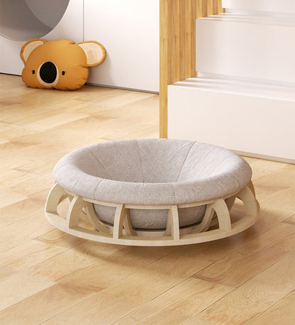Timber Gyro Cat Nest Bed, 60cm x 60cm x 22cm, Scratch Resistant, Multi-functional