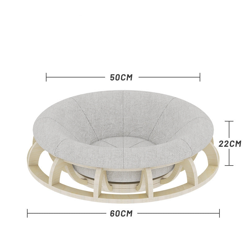 Timber Gyro Cat Nest Bed, 60cm x 60cm x 22cm, Scratch Resistant, Multi-functional - SuperSaverAU - view 4