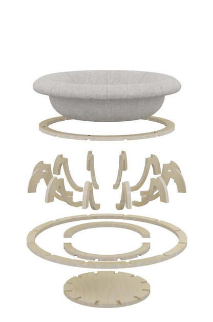 Timber Gyro Cat Nest Bed, 60cm x 60cm x 22cm, Scratch Resistant, Multi-functional