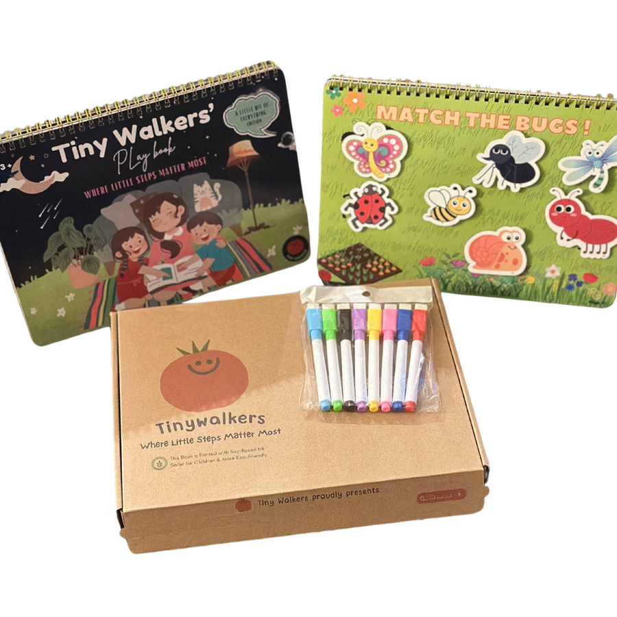 Tiny Walkers Quiet & Busy Book - 30 Interactive Pages, 95+ Cutouts, Montessori Play - SuperSaverAU - view 1