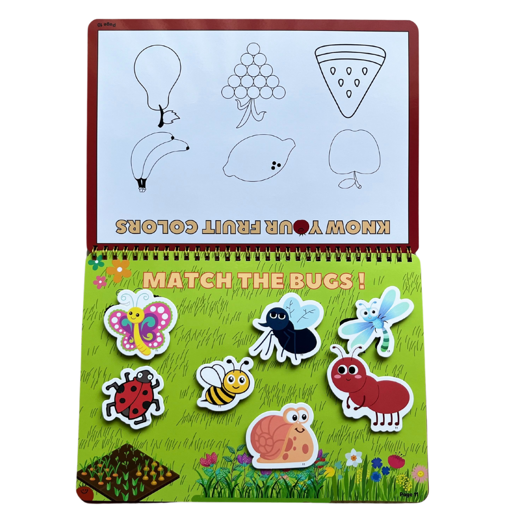 Tiny Walkers Quiet & Busy Book - 30 Interactive Pages, 95+ Cutouts, Montessori Play