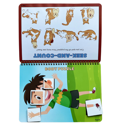 Tiny Walkers Quiet & Busy Book - 30 Interactive Pages, 95+ Cutouts, Montessori Play