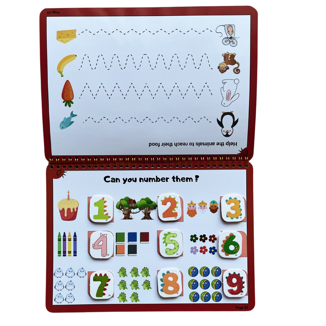 Tiny Walkers Quiet & Busy Book - 30 Interactive Pages, 95+ Cutouts, Montessori Play