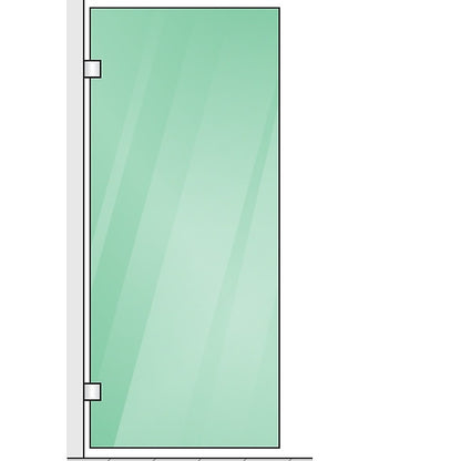 Della Francesca 120x80cm Corner Frameless Shower Screen with Nickel Brackets