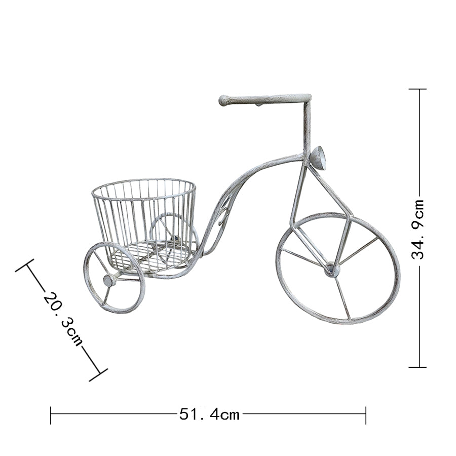 Country Garden Triangle Planter with Basket 35cm - Elegant Decor