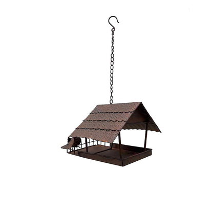 Rust Hanging Birdhouse with 2 Birds 42cm - Garden Feeder