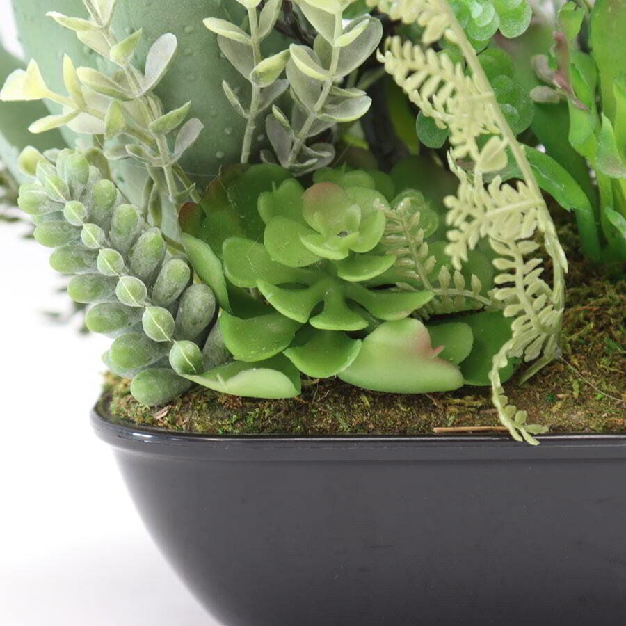 Set 2 Asst Potted Artificial Succulents 19cm