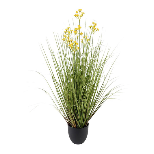 Potted Artificial Grassy Spring Wildflower 85cm