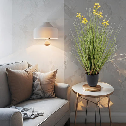 Potted Artificial Grassy Spring Wildflower 85cm