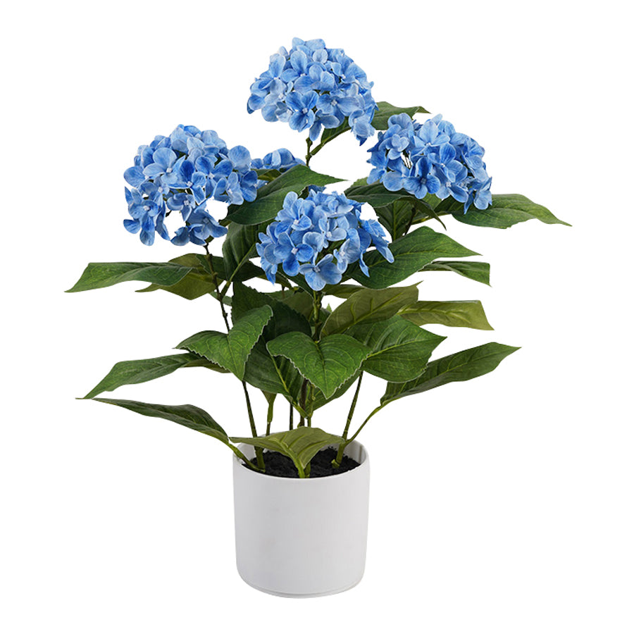 Potted Artificial Blue Hydrangea 50cm