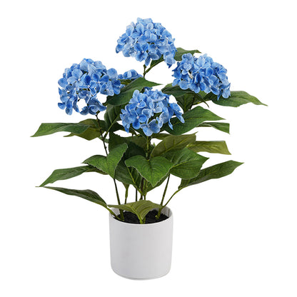 Potted Artificial Blue Hydrangea 50cm