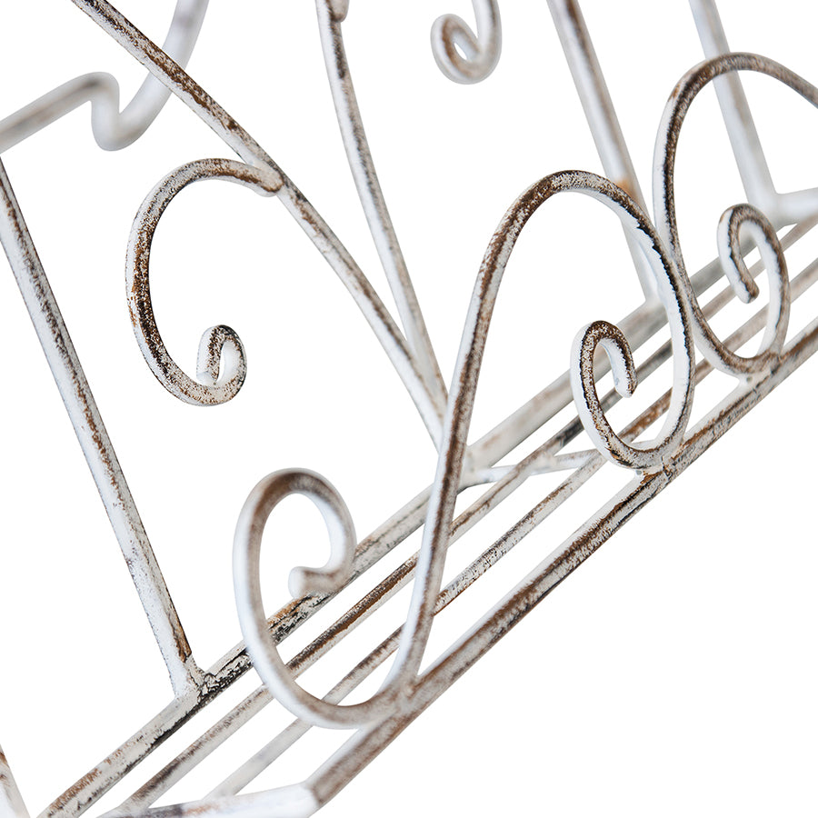 French Provincial Heart Recipe Book Stand 36cm Distressed White