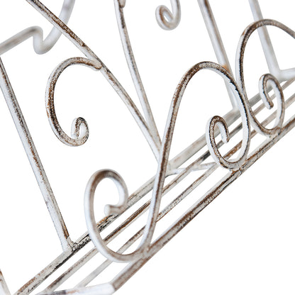 French Provincial Heart Recipe Book Stand 36cm Distressed White