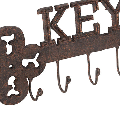 Cast Iron Trendy Wall Hanging Key w 5 Hooks 31cm