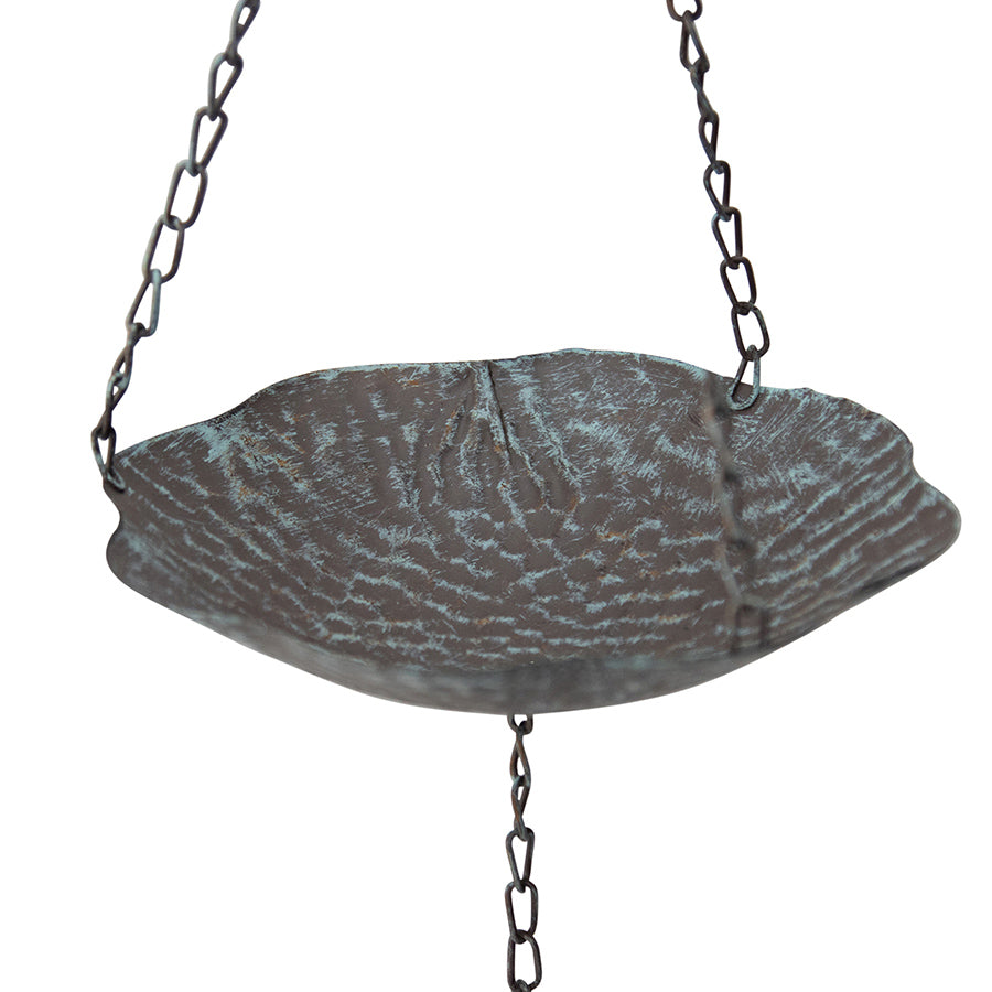 Hanging Birdfeeder with Dragonfly & Petal Bell, Iron, 18x18x86 cm, Natural