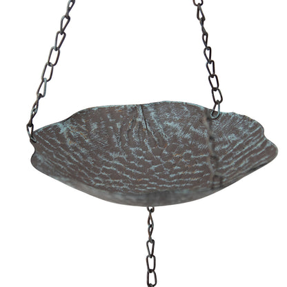 Hanging Birdfeeder with Dragonfly & Petal Bell, Iron, 18x18x86 cm, Natural