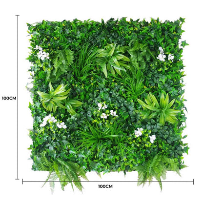 Luxury Snowy White Vertical Garden / Green Wall UV Resistant 100cm x 100cm