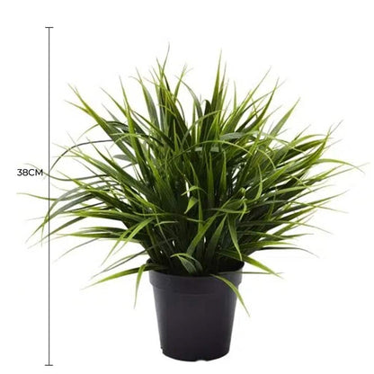 Artificial Ornamental Potted Dense Green Grass UV Resistant 38cm