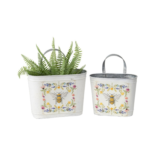 Set 2 Oval Planter Storage Bucket 28cm