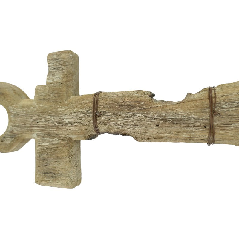 Handcrafted Anchor Wall Hanging w 3 Hooks 63cm