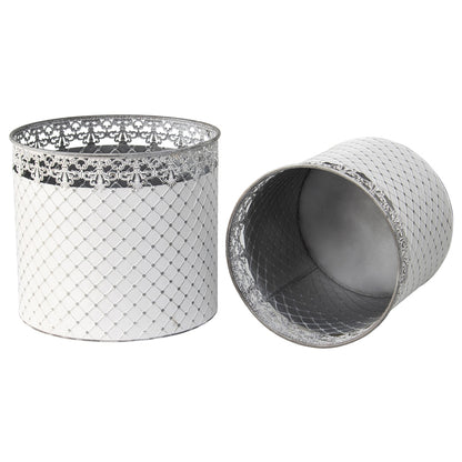 Set 2 French Country Round Planter / Storage 32cm