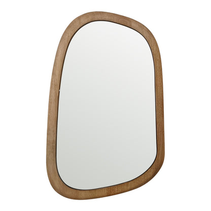 Mid Century Asymmetric Wood Framed Wall Mirror 40x62cm