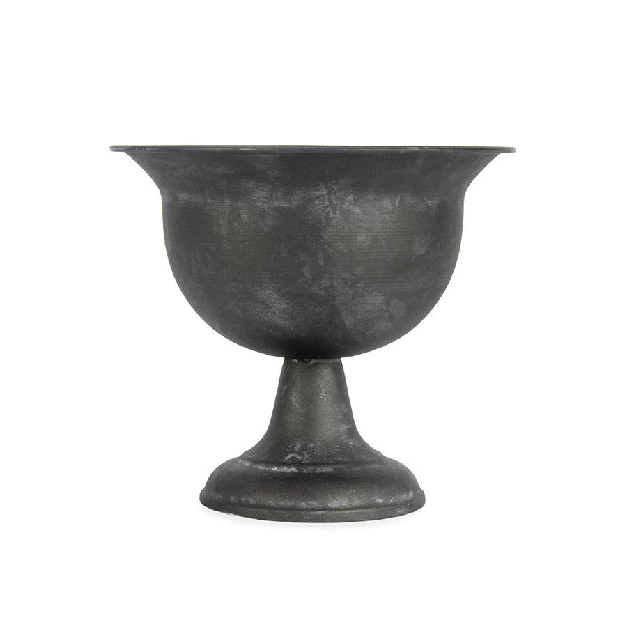 Baroque Black Metal Footed Urn 20x18cm