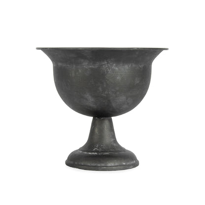 Baroque Black Metal Footed Urn 20x18cm