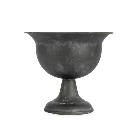 Baroque Black Metal Footed Urn 20x18cm