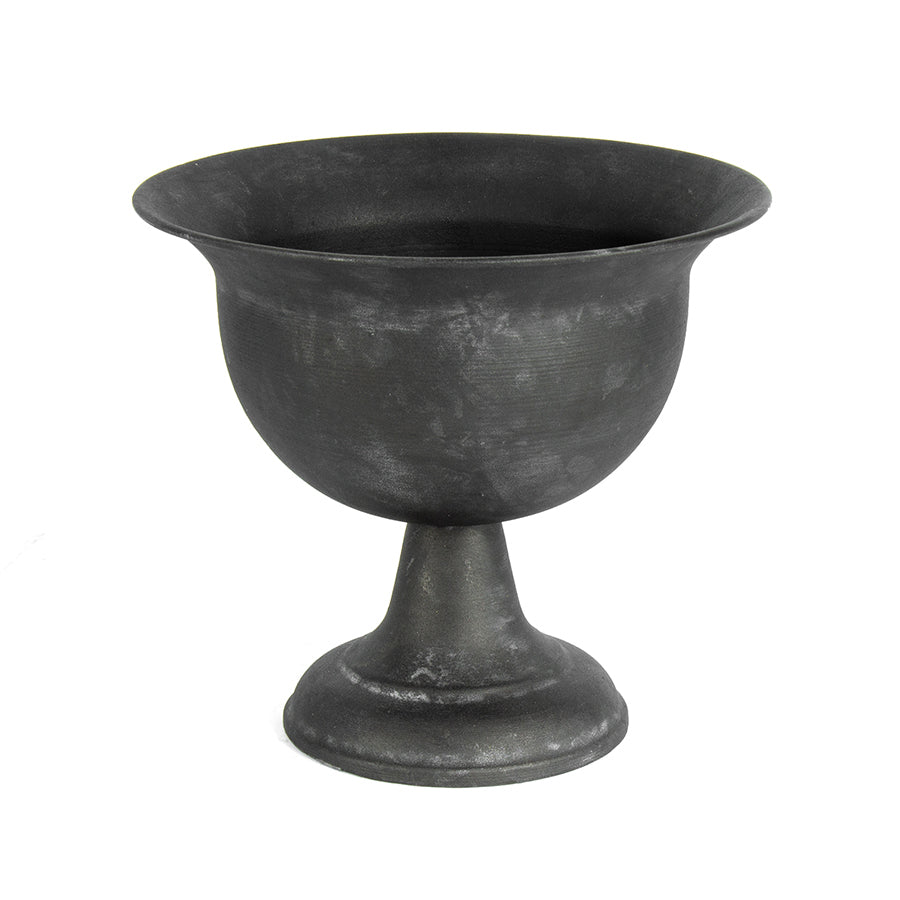Baroque Black Metal Footed Urn 20x18cm
