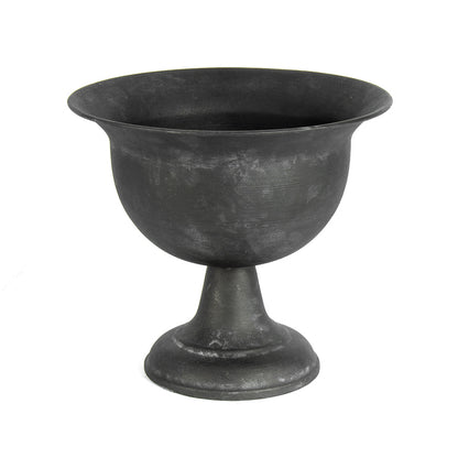 Baroque Black Metal Footed Urn 20x18cm
