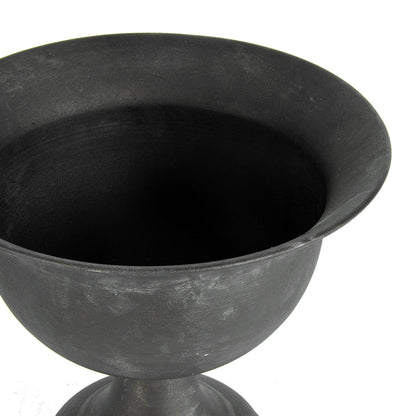 Baroque Black Metal Footed Urn 20x18cm