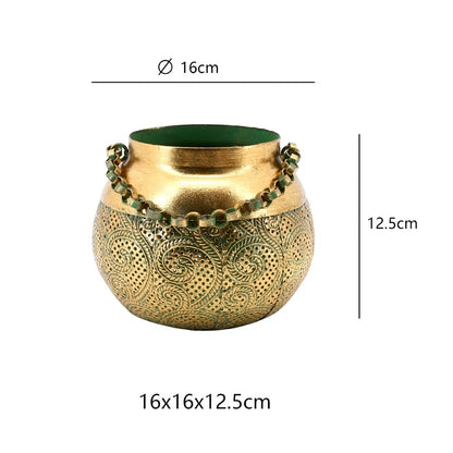 Lustre Swirl Candle Holder w Link Chain 16cm