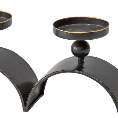 Three Arch Pillar Candle Holder 48cm - Distressed Copper